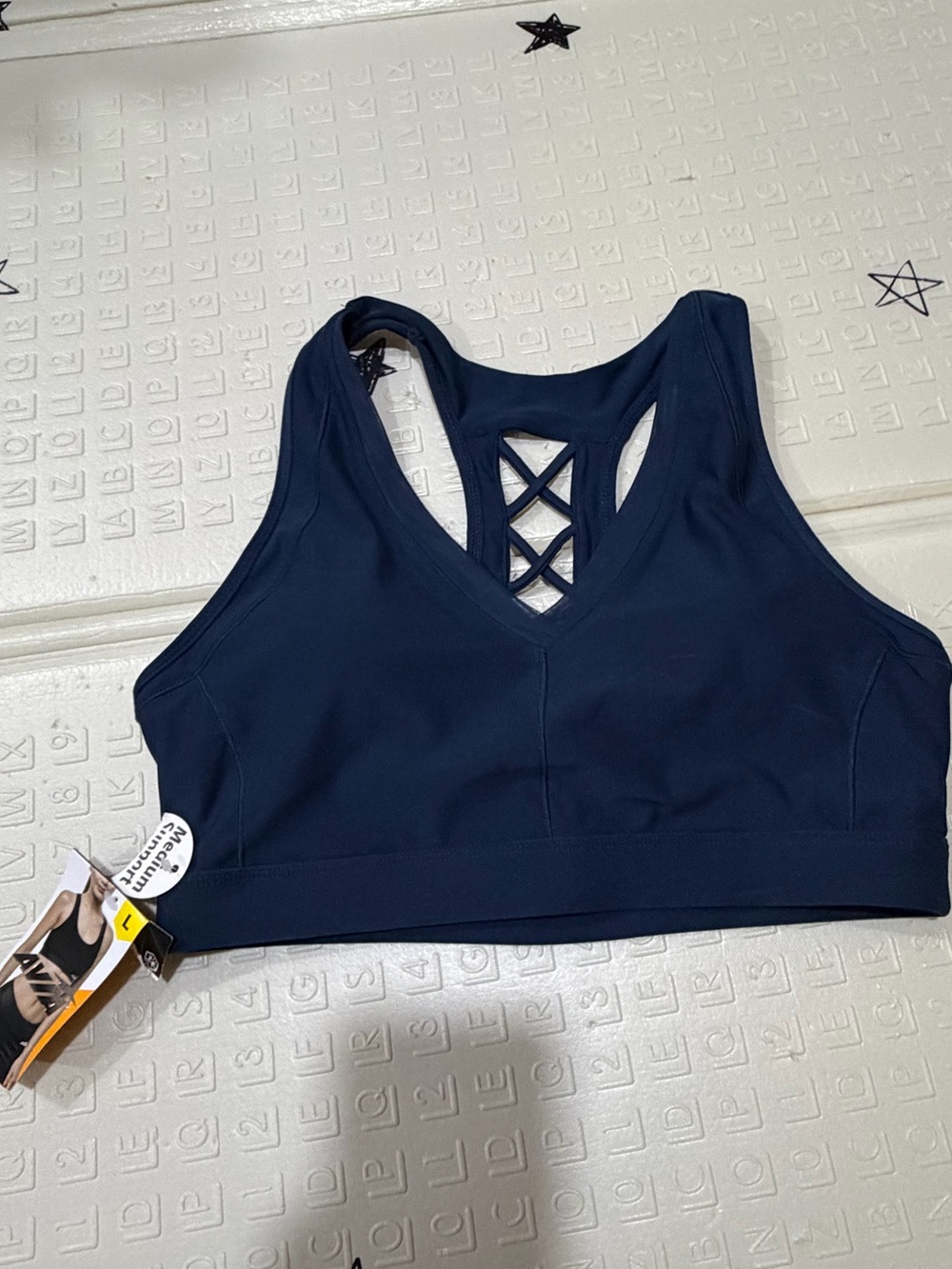 Avia Navy Crisscross-Back Sports Bra